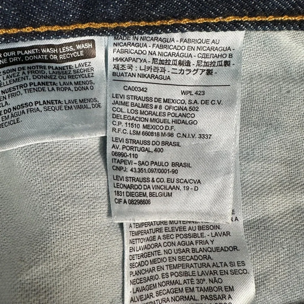 Levis 505 Jeans Mens 38x34 Blue Regular Straight Mid Rise Dark Wash